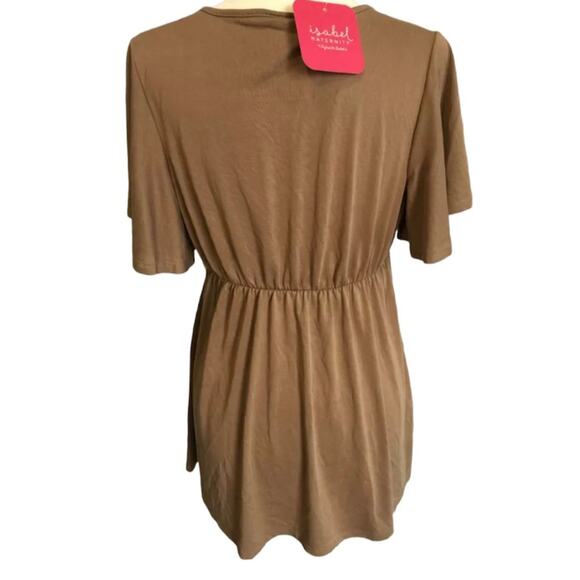 Isabel Maternity By Ingrid & Isabel Flutter Knit Maternity Top Brown NWT Sz XS - Picture 3 of 3